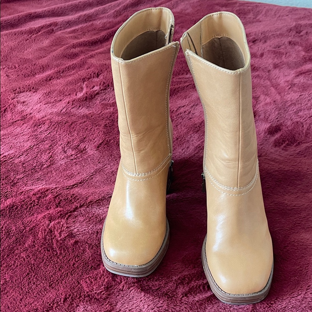 Sun + Stone Tan Heeled Boots